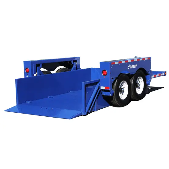 Blue Airtow 14 ft. Hydraulic Drop Deck Trailer, Tandem Axle